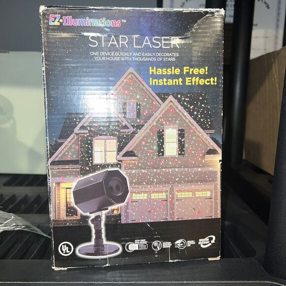 EZ-Illuminations Laser Projector Animated Christmas Red Green Stars NEW Open Box - Picture 8 of 8